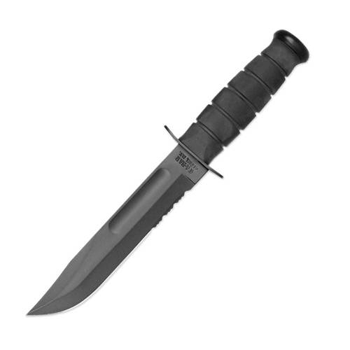 Ka-Bar 1214 - Knife - Black Serrated - GFN Sheath